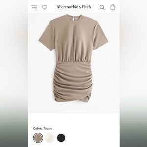Abercrombie & Fitch Ruched Knit Mini Dress | Taupe